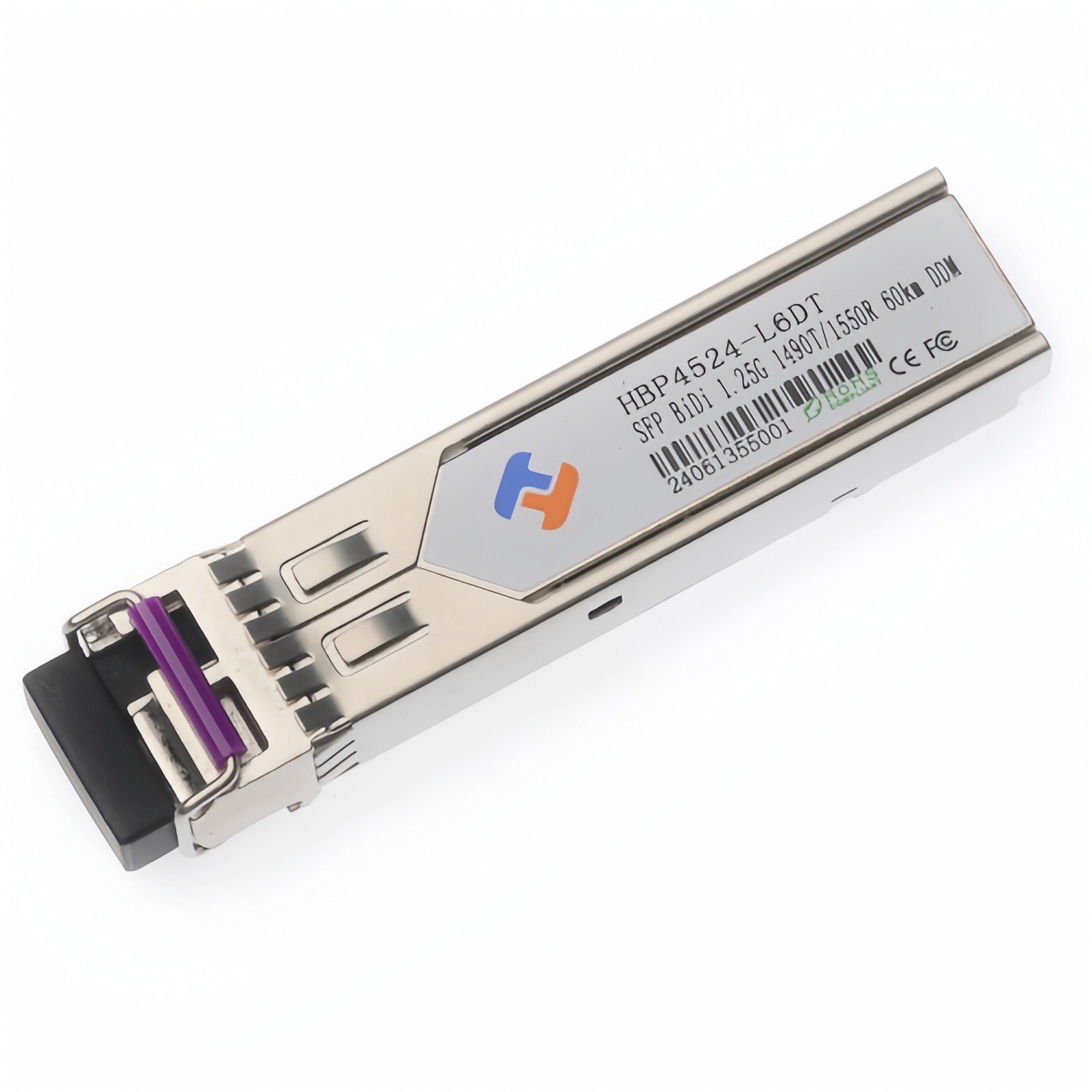 SFP 1.25G 单纤 1490nm TX / 1550nm RX 60km